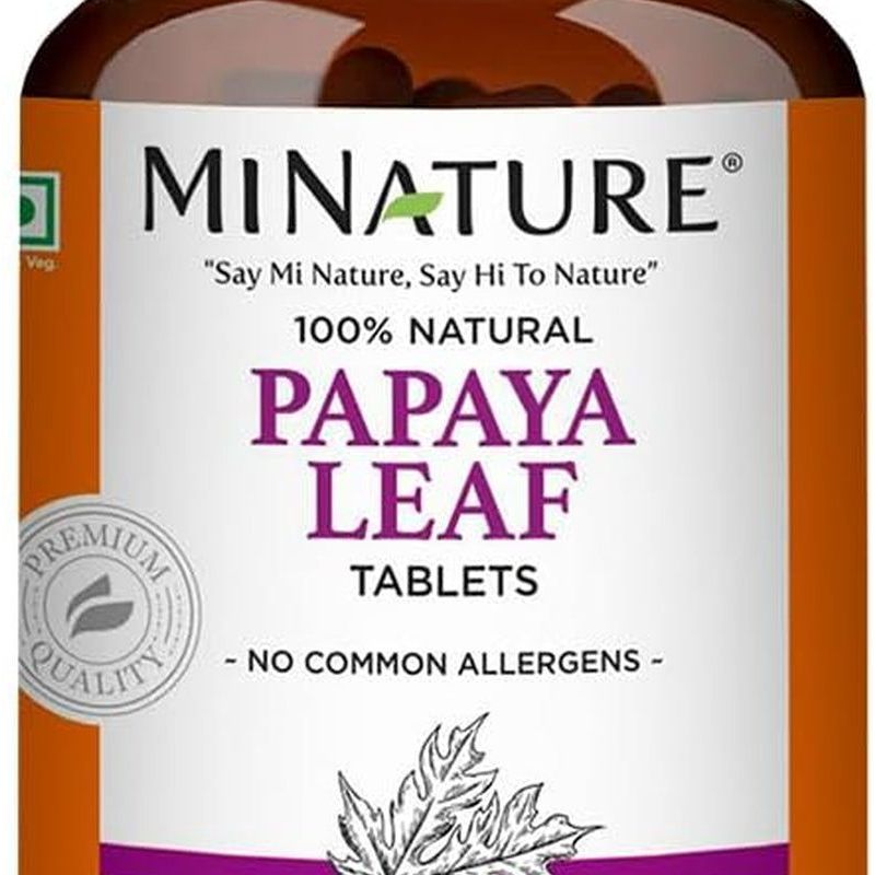 Papaya Leaf Tablets by Mi Nature| 90 Tablets, 1000 Mg| 45 Days Supply| Vegan| Papaya Leaf| Blood Platelet Boost| Digestion Support| Antioxidants