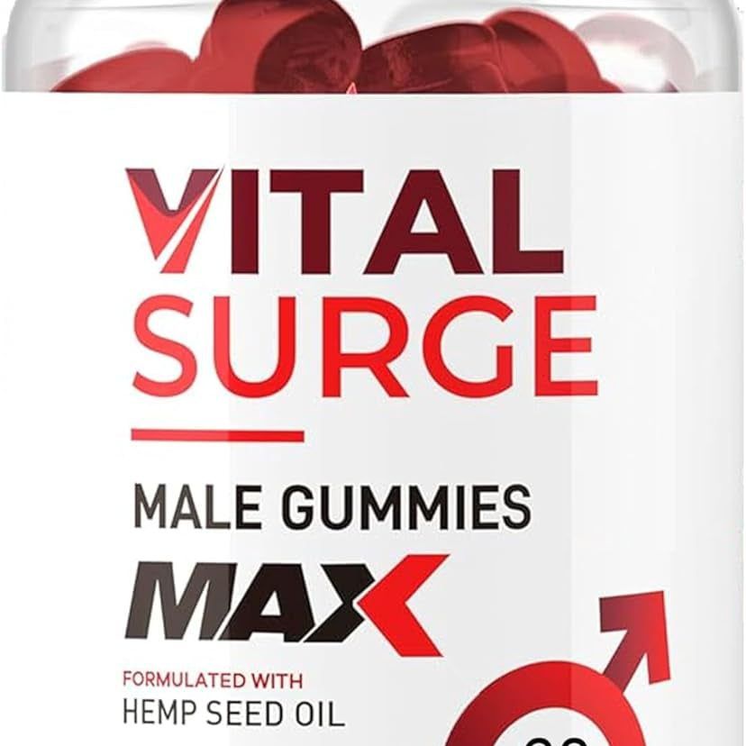 Vital Surge MAX Male Enhancement Gummies - 60 Gummies, Natural Vitality Support for Men with Herbal Blend & Nutrients, Vegan, Gmp-Certified, Supplement Heaven